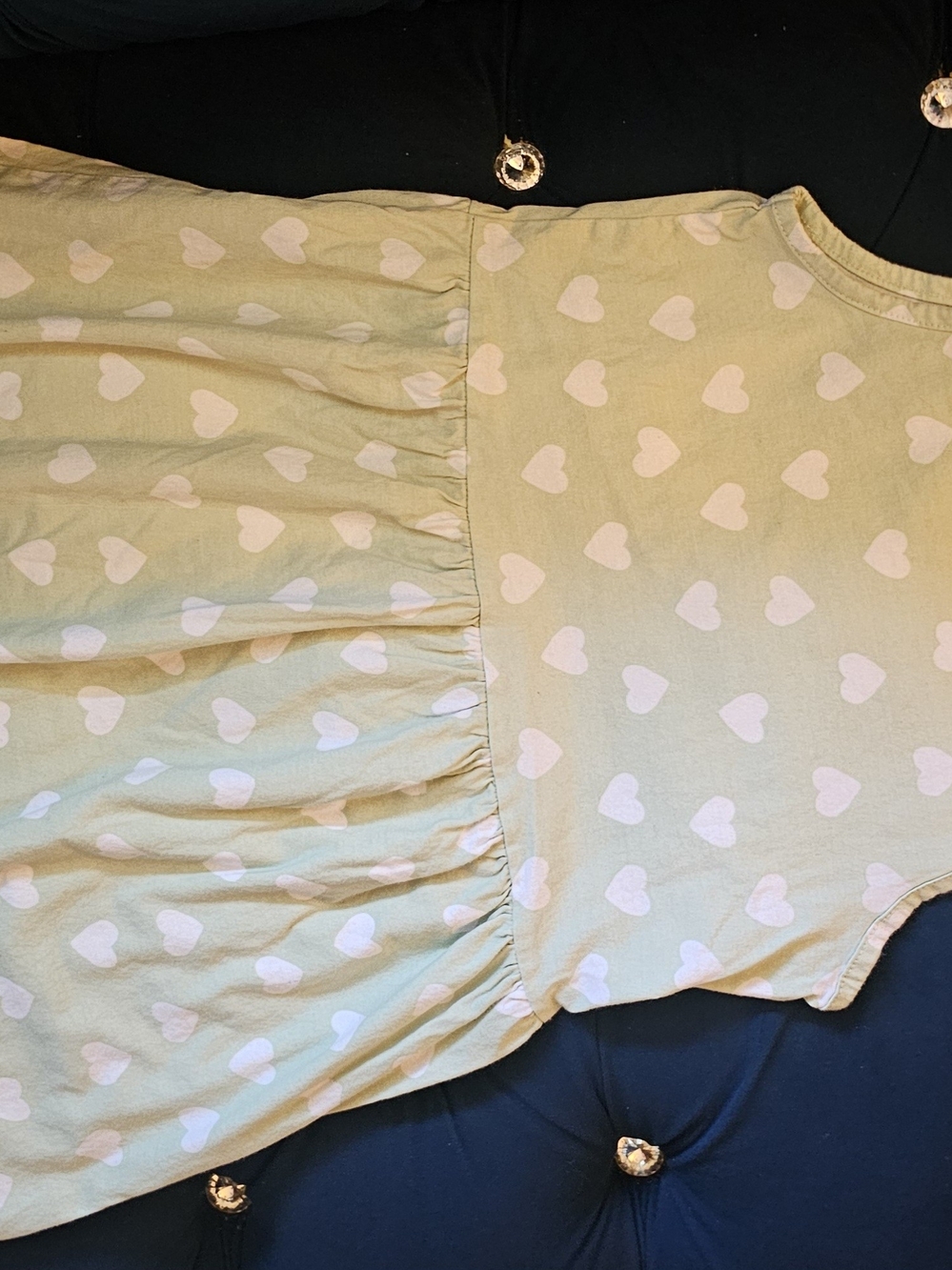 H&M Mint Green Dress with White Heart Print Size 8-10 Youth - Picture 2 of 6